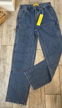 NWT Yellow Label Co. Blue Denim Cargo Utility Jeans size 31 (Measures 29×30)
